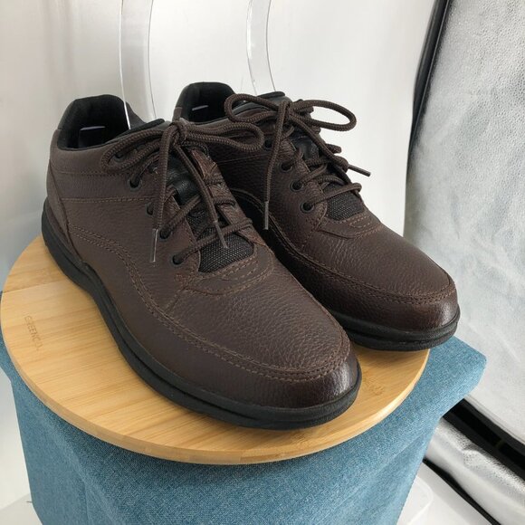 Rockport Men's Brown World Tour Classic Leather Sneakers size 10.5 - Picture 3 of 14
